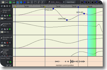 The Motion Editor in the Overdrive application